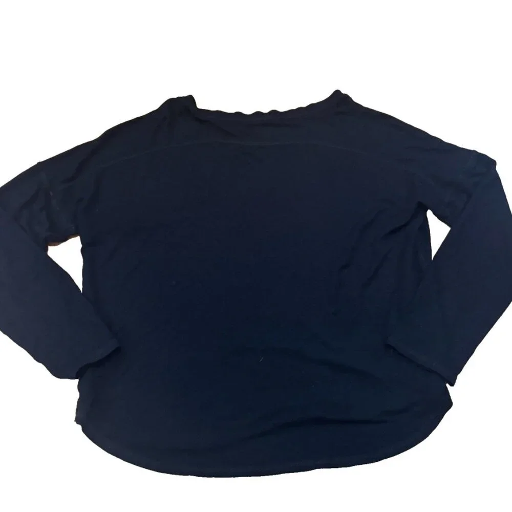 Eileen Fisher Black Viscose Spandex Long Sleeve Shirt Small Petite - Picture 4 of 6